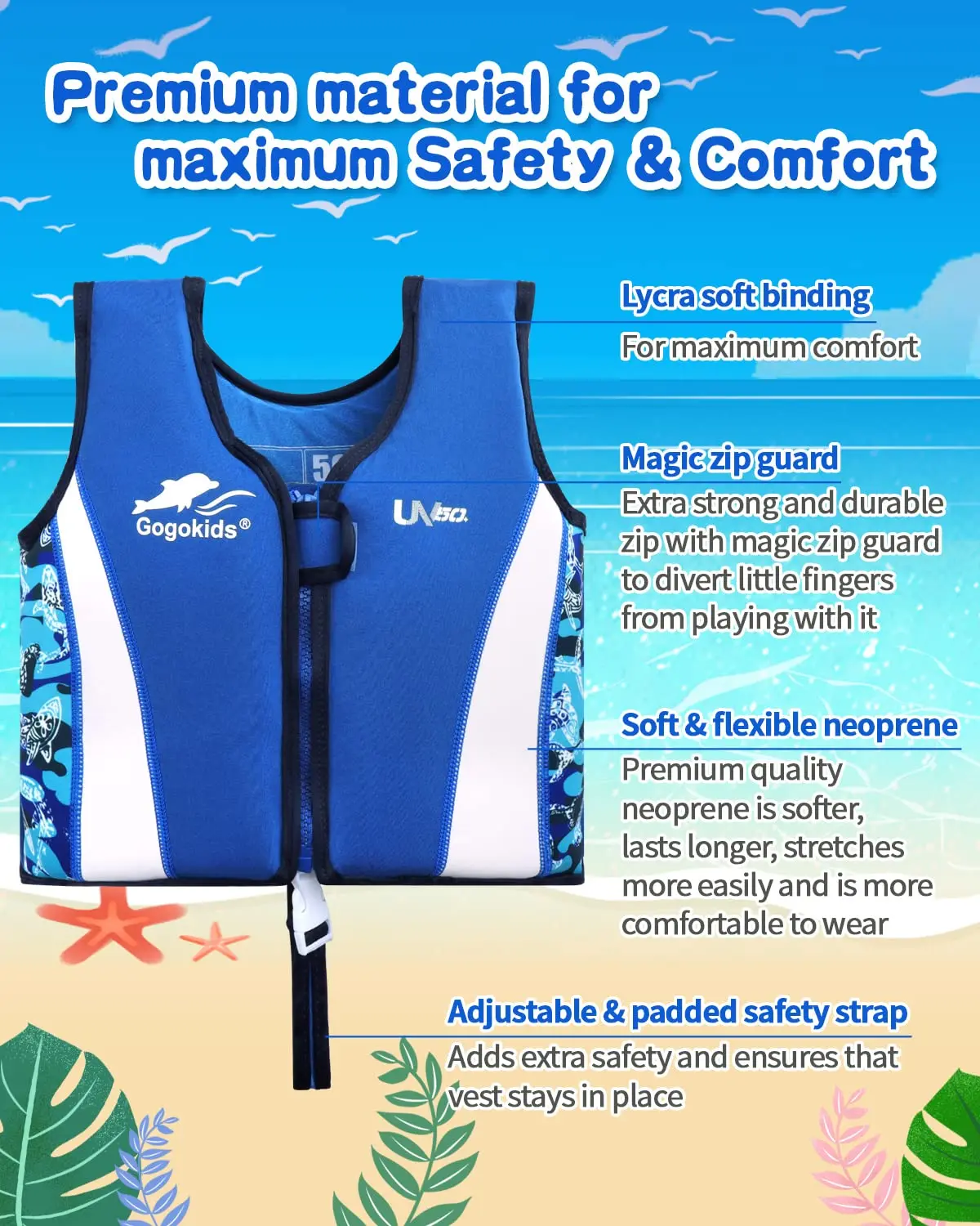 Kids Swim Vest Baby Folat Swim Training Jacket Toddler Buoyancy Swimsuit Swimwear for 2-9 years Kid 3