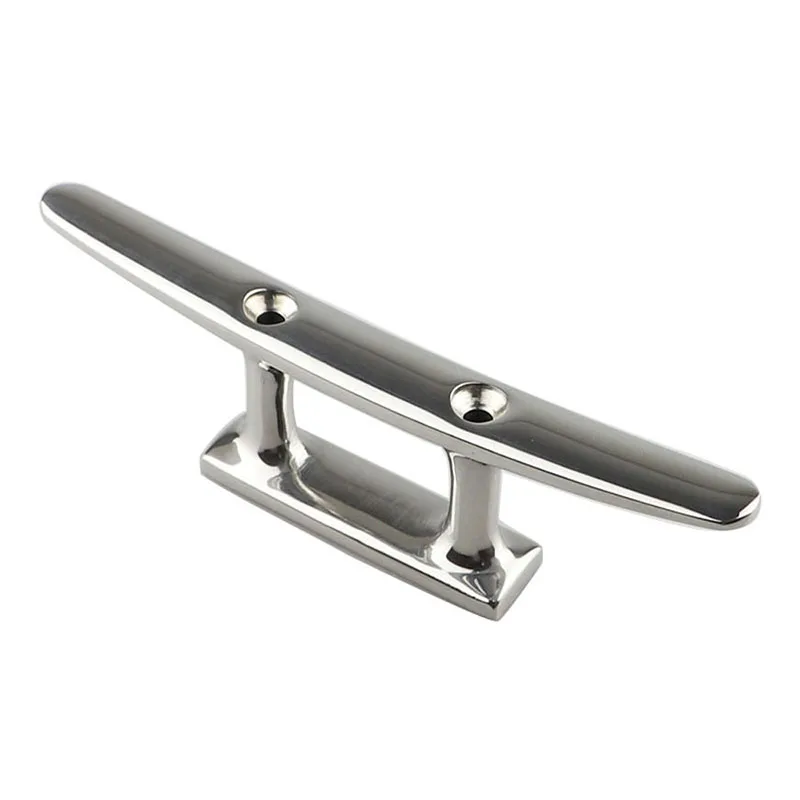4" 5" 6" 8" 10" Low Flat Cleats 316 Stainless Steel 2 Hole Hardware Boat Cleats For Marine Boat Deck Rope Tie Yacht Accessories Marine Accessories Marine Hardware