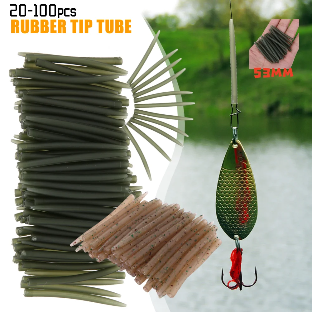 20-100PCS Quick Change Swivel Tail Rubber Anti Tangle Sleeves Carp Fishing Accessories Lead Clip for Carp Rigs Coarse Fishing Ta