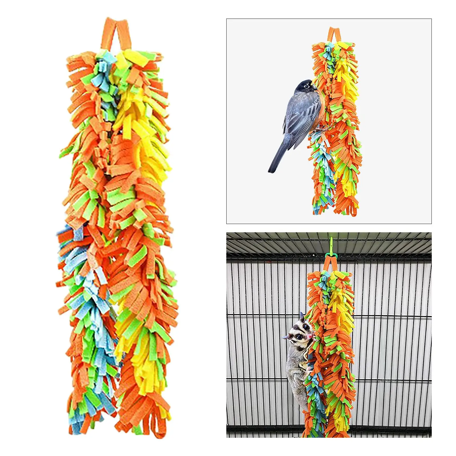 Bird Chewing Toy Colorful Funny Cotton Bite Resistant Swing Tearing Toy Bird Cage Budgie Training Toys
