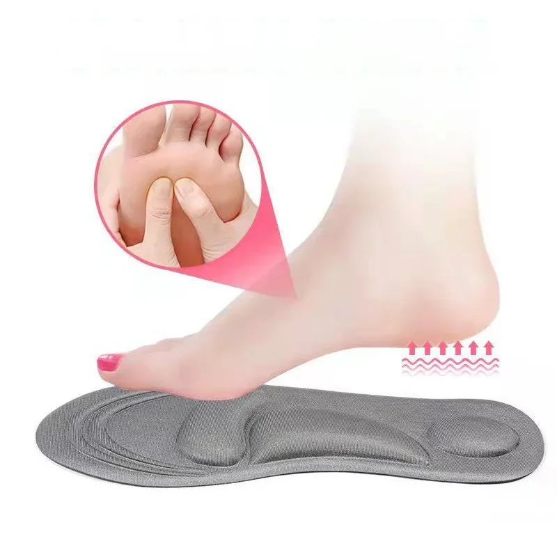4D Memory Foam Shoes Insole Breathable Pain Relief Massage Fasciitis Cushioning Insoles Feet Arch Support Sports Pads Women Men