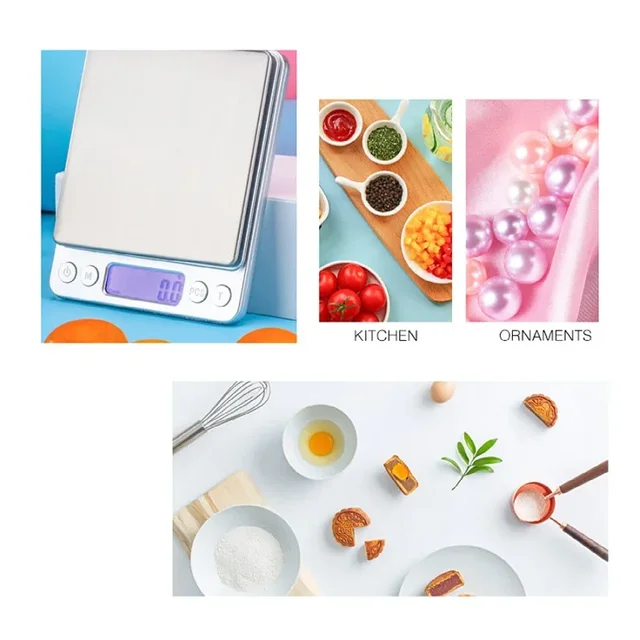 Bilancia digitale da cucina 3000 g/0,1 g Bilancia per gioielli piccola Bilancia per alimenti da cucina Grammo/Oz Peso digitale con display LCD retroilluminato/Tare 4