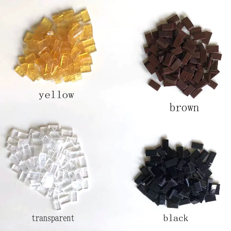 Flat Rebonded Keratin GLue100pcs Hair Extensions Keratin Bonding Glue Granule Fusion Nail Tip Rebonds Clear Yellow Color black