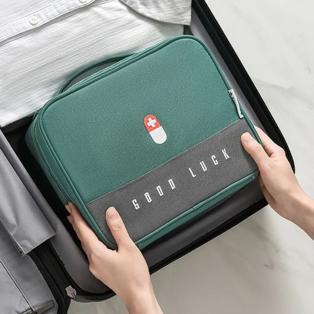 

Spacious Layered Family First Aid Kit Portable Fabric Storage Bag Large Capacity Medicine Box Thickened Medicine Boxes Cabinet