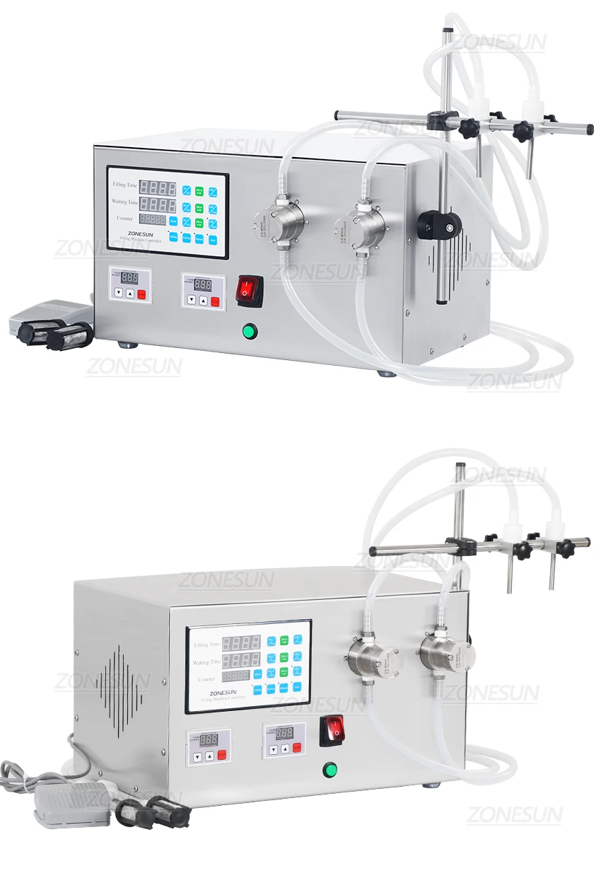 ZONESUN ZS-YTMP2S Digital 2 Head Magnetic Pump Liquid Filling Machine