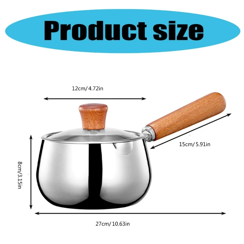 Small Heating Pans 316Stainless Steel Texture Suitable for Sauteing and Boiling