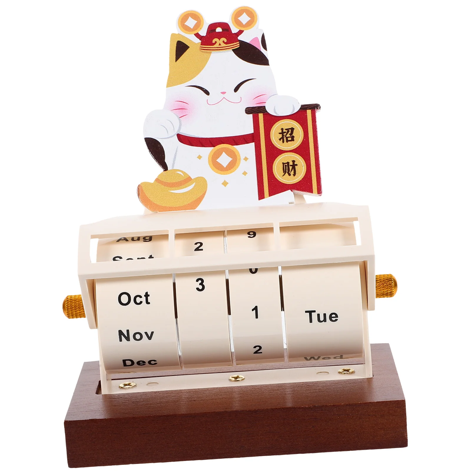 

Cartoon Wood Calendar Household Perpetual Calendar Office Wheeling Calendar Office Supply