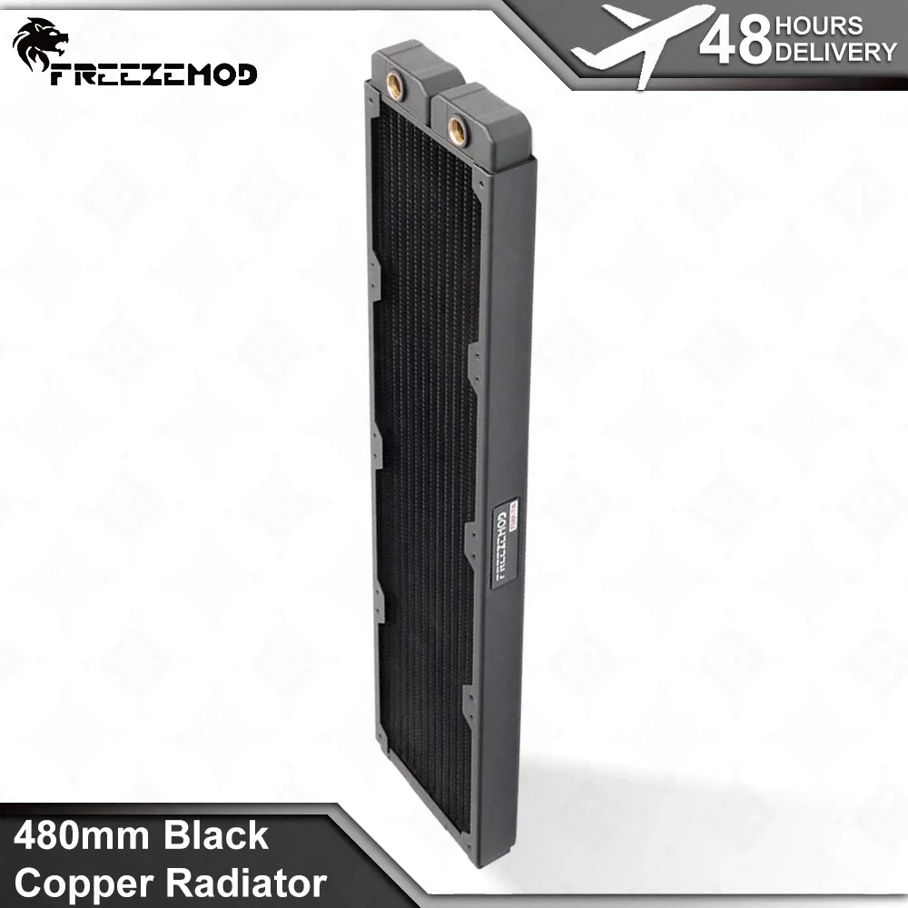Zemod-copper Heat Sink para pc Copper Radiator Liquid Cooling Row 480 mm 14 Flat Fins 12cm Fan Bit Cooler 48cm