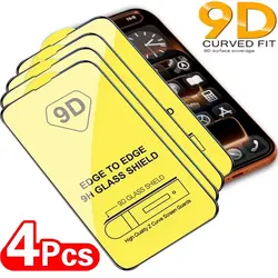Premium 9D Tempered Glass Screen Protector - Full Coverage, 9H Hardness - 4 pieces