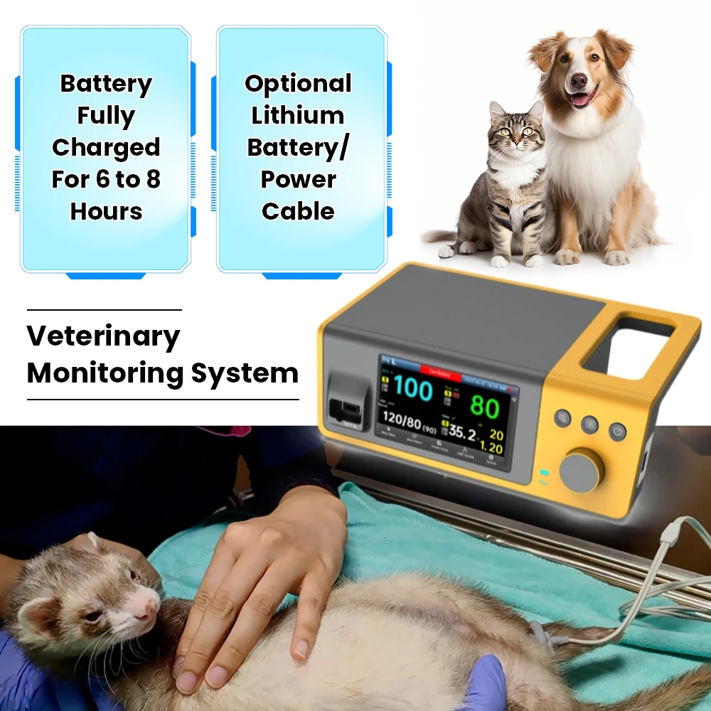 Veterinary Monitor Multiparameter Patient Monitor NIBP SpO2 PR TEMP Monitoring M