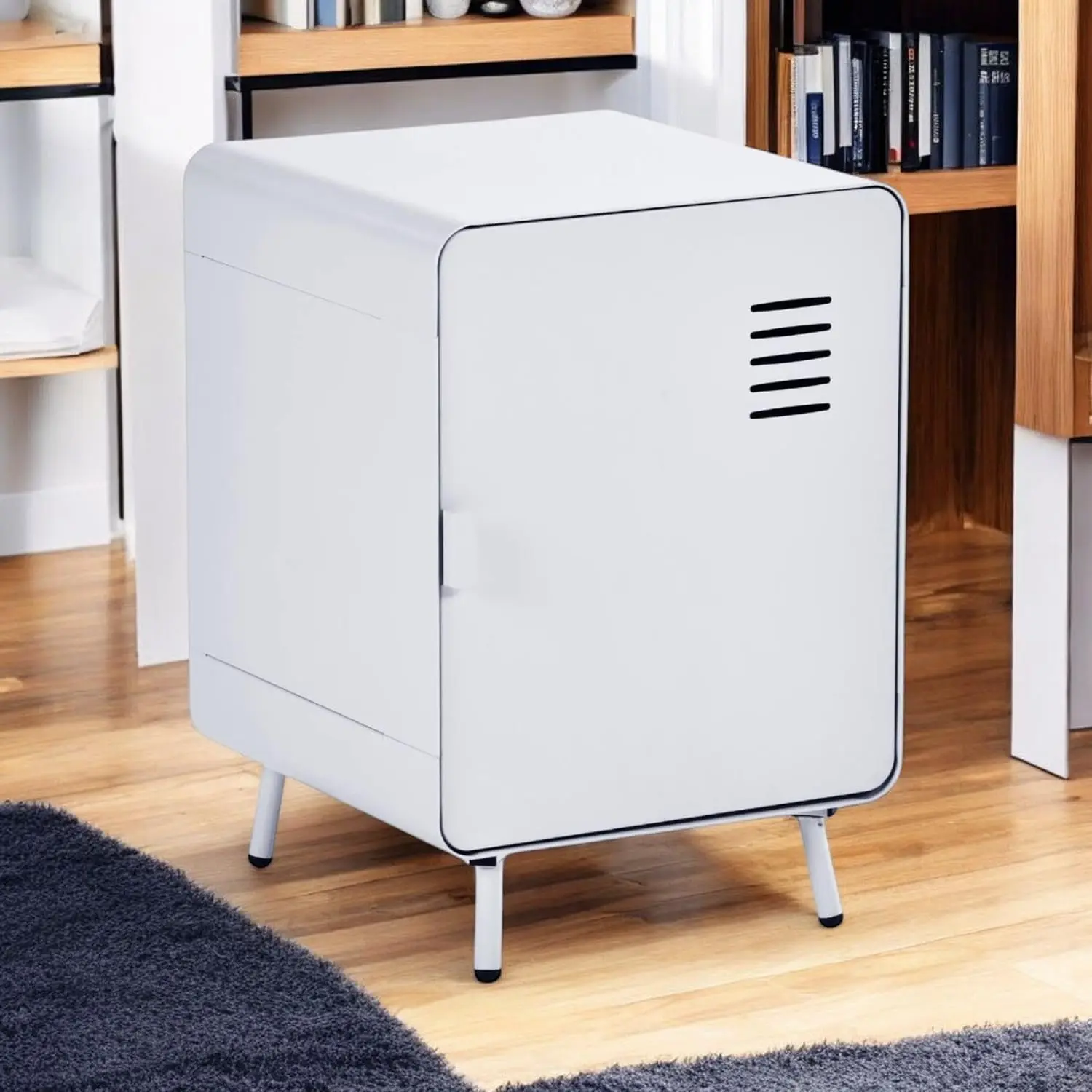 Industrial Metal File Cabinet with Ventilated Door & Shelf, Compact Storage for Home Office, Printer Stand - Blue Haze