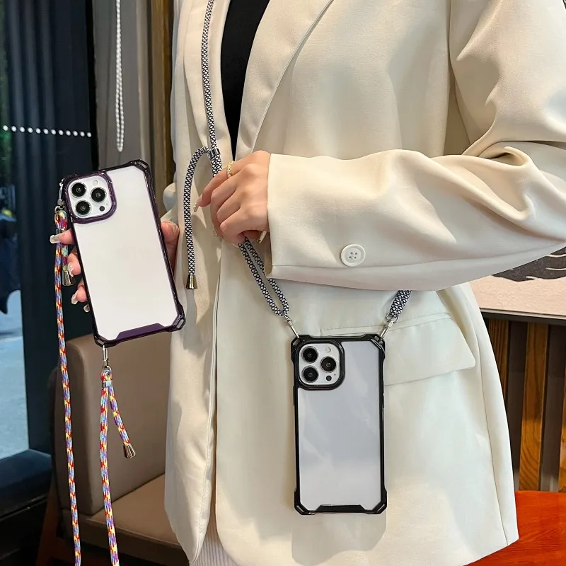 Jacyren - Cover per iPhone 12 Pro Max con cordino per collare