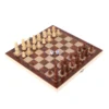 ZK20 3 in 1 Chess Board Game Set Intellectual Growth Chess Checkers Set for Family Friends Wood 24 X 24cm / 9.4 X 9.4in 1