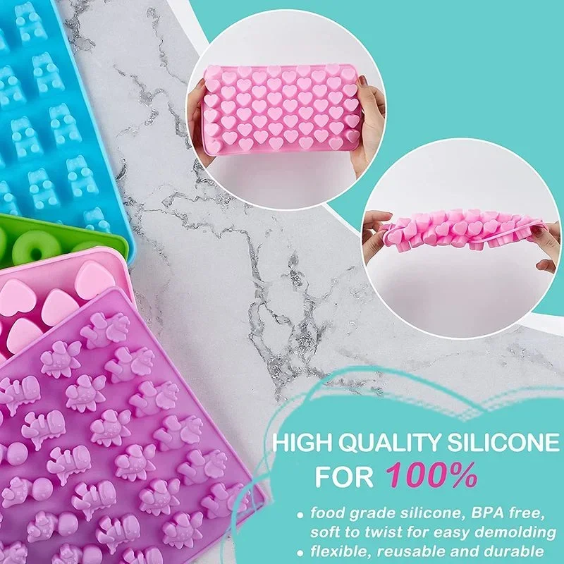 Candy mold Silicone Chocolate Mold DIY ice cake Dinosaur/Bear/Heart and Mini Donuts Valentine's Day Party Baking Mold Foam Cake