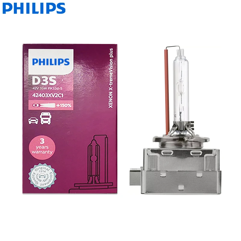Philips Xenon X-Treme Vision Plus D3S 4800K + 150% Lampadina Per Auto Bianca Brillante Originale Lampada Nascosta Originale Germania Auto Light Muslim