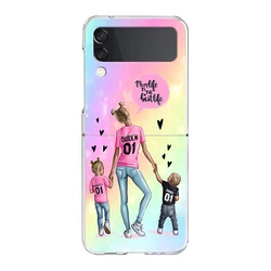 Super Mom Baby Hard Transparent Foldable Shockproof Phone Case for Z Flip 4 (B1)