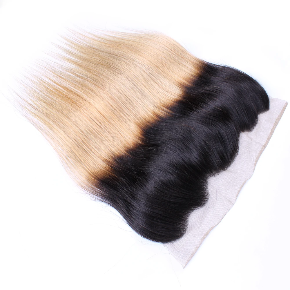 Colored Straight Hair 13x4 Lace Frontal PrePlucked Transparent Lace Closure Remy Human Hair Blonde 613 P4/27 Natural Color Testa human hair closure,human hair lace product,human hair frontal