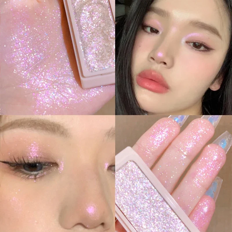 

4Color Diamond Highlighter Eyeshadow Palette Makeup Glow Face Contour Shimmer Powder Illuminator Mashed Potato Highlight Makeup