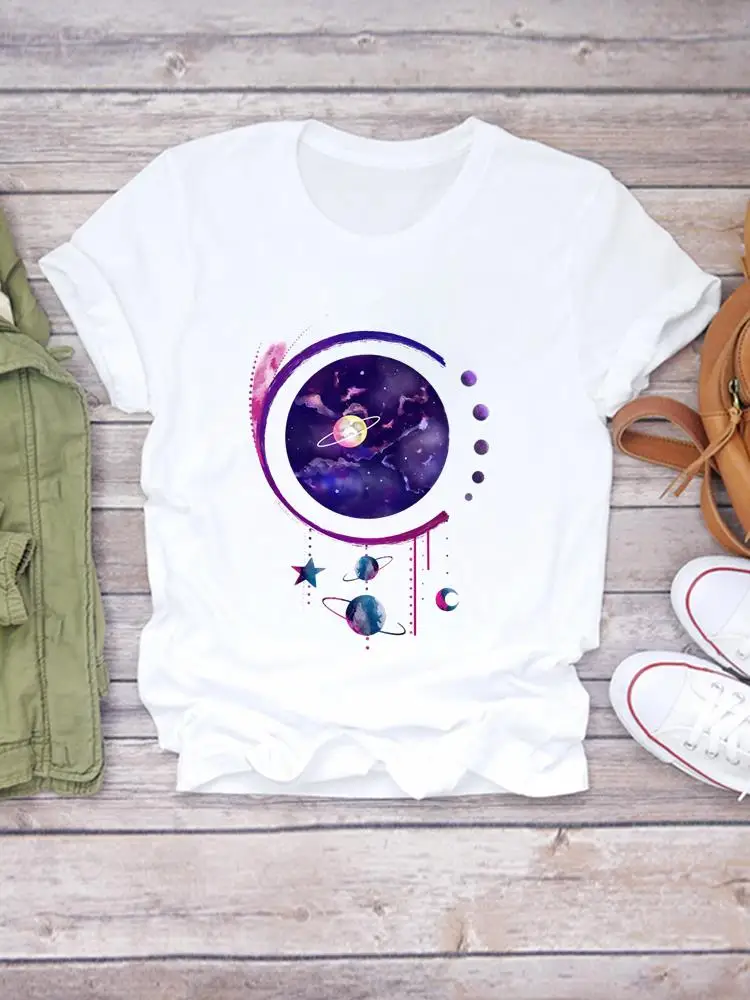 

Dream Space 90s Style Graphic T Top Tee Women Clothing Cartoon Fashion Print Summer Tshirt Casual Lady T-Shirt