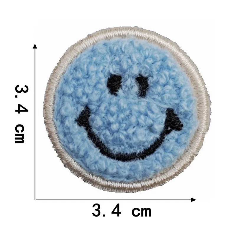 1Pcs Round Expression Smiley Face Patch Clothes Iron on Embroidered Sew Applique Cute Fabric Badge Garment Apparel Accessories 