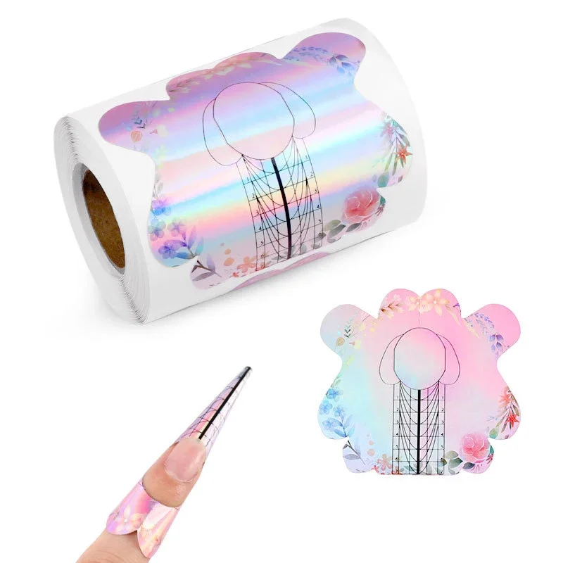 100Pcs Self-Adhesive Nail Extension Forms for French Tips and UV Gel Building