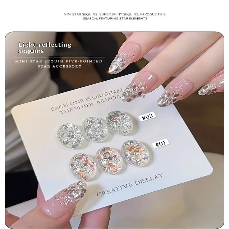 Nail Art Glitter Sequins with Blinking Effect for DIY Designs and Glamourous Looks - 5