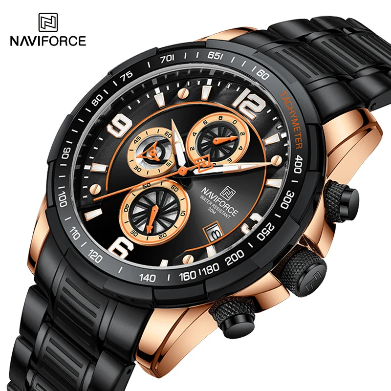 

NAVIFORCE Water Resistance Multifunction Men Watches Classic For Men Calendar Stainless Steel Man's Watch Business Men Clock