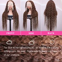 Perruques bouclées profondes cheveux humains brun chocolat 13x4 13x6 Hd perruque frontale en dentelle # Perruque avant de dentelle de vague d'eau de 4 couleurs pour les femmes 30 38 pouces 5