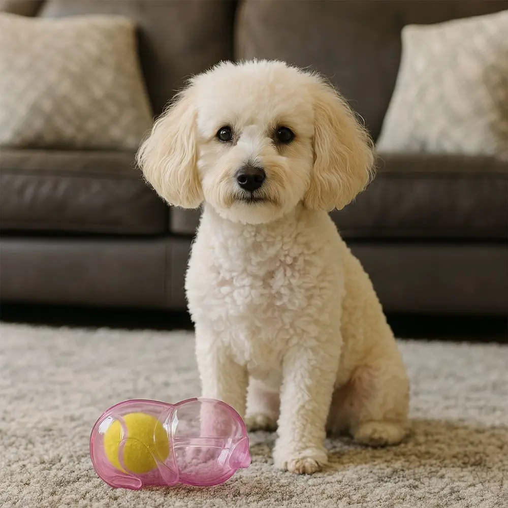 Bite Resistant Dog Chewing Toy Sound Production Bear Shape Puppy Toy Ball with Tennis Dog Teething Treats Balls Playing