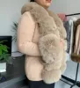 Women Faux Fur Knit Sweater cardigan Spring Autumn elegant Knitted sweater with faux fox fur collar Ladies Fashion Coat fur coat 3