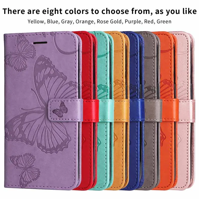 Leather Flip Wallet Case with Magnetic Card Slots and Stand, Book Style Cover