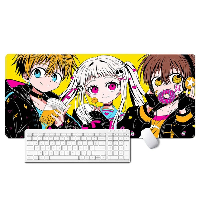 

Cute Mouse Pad Anime Jibaku Shounen Hanako-kun Keyboard Desk Mat Computer Gaming Accessories Soft Mousepad Gamer Cabinet Pc Mats