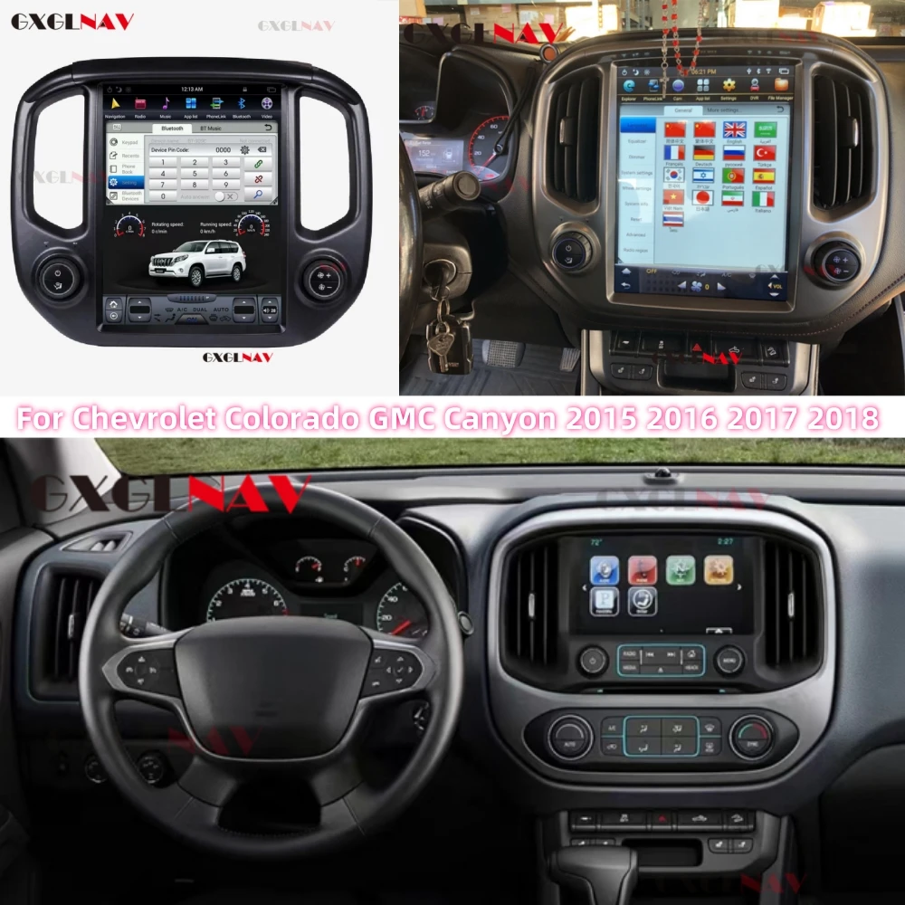

12.1 " Vertical Screen Car Radio Carplay For Chevrolet Colorado GMC Canyon 2015 2016 2017 2018 Android 13 Auto Multimedia Player