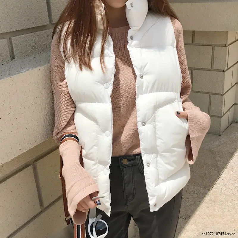 

Jacket Vest Loose Cotton Women's Short Autumn Winter Vest Coat Chaleco Mujer