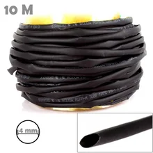 

10M Heat Shrinkable Tube Shrink Dia 4mm Tubing Black Wire Wrap -55-125 Degree 600 V Polyolefin Insulated Cable Sleeve Tubes