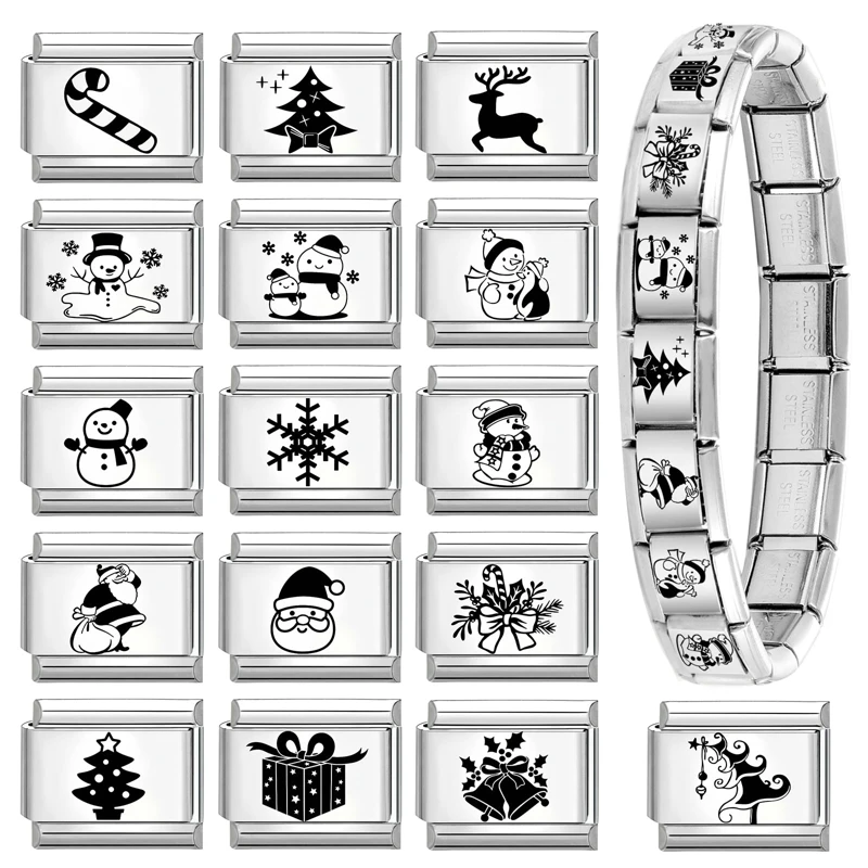 Italian Charm Links Stainless Steel Bracelet Fashion Jewelry