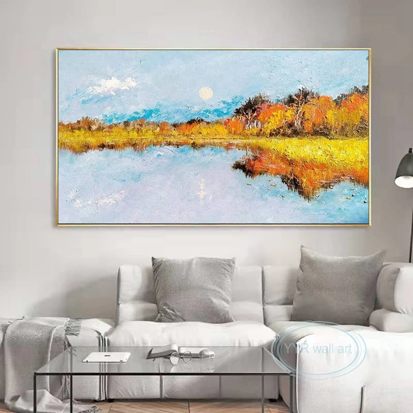 

Nordic Abstract Landscape Art Oil Painting Home Decor Poster Modern Frameless Canvas Picture Living Room Bedroom Sofa Wall Mural