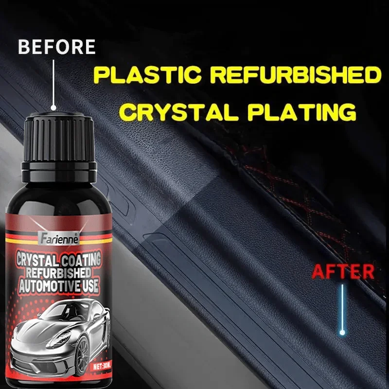 1pc Crystal coating for automotive use, plastic repair and retreading agent for black automotive interiors, repair coating 4