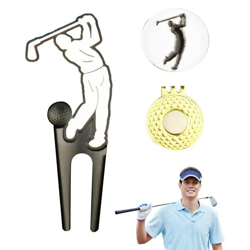 

Golf Divot Tool Golf Hat Clip Ball Marker Creative Golf Ball Marker Repair Tool Metal Green Tool Portable Golf Accessories