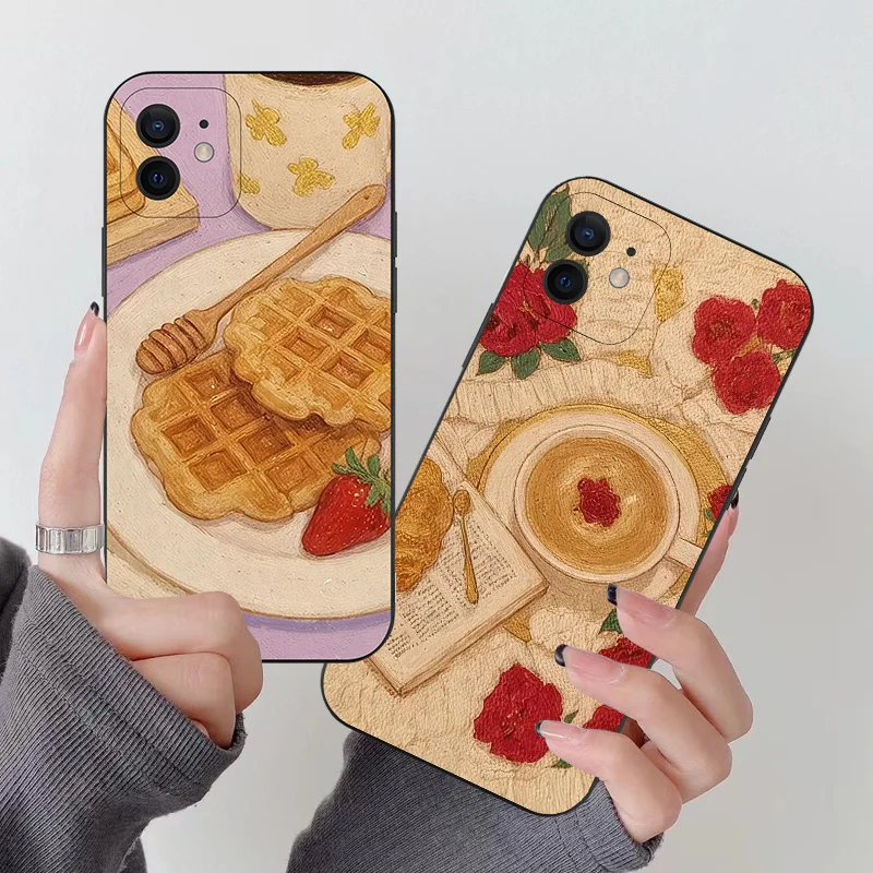 Charming Afternoon Tea Dessert Phone Case - Cute Silica Covers