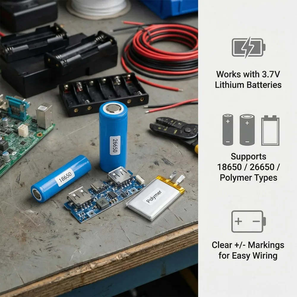 1-5Pcs Type-c 충전 포트 듀얼 USB 충전 보물 전원 보드 부스트 모듈 2.4A 모바일 전원 DIY 마더보드 5V 전원 보드
