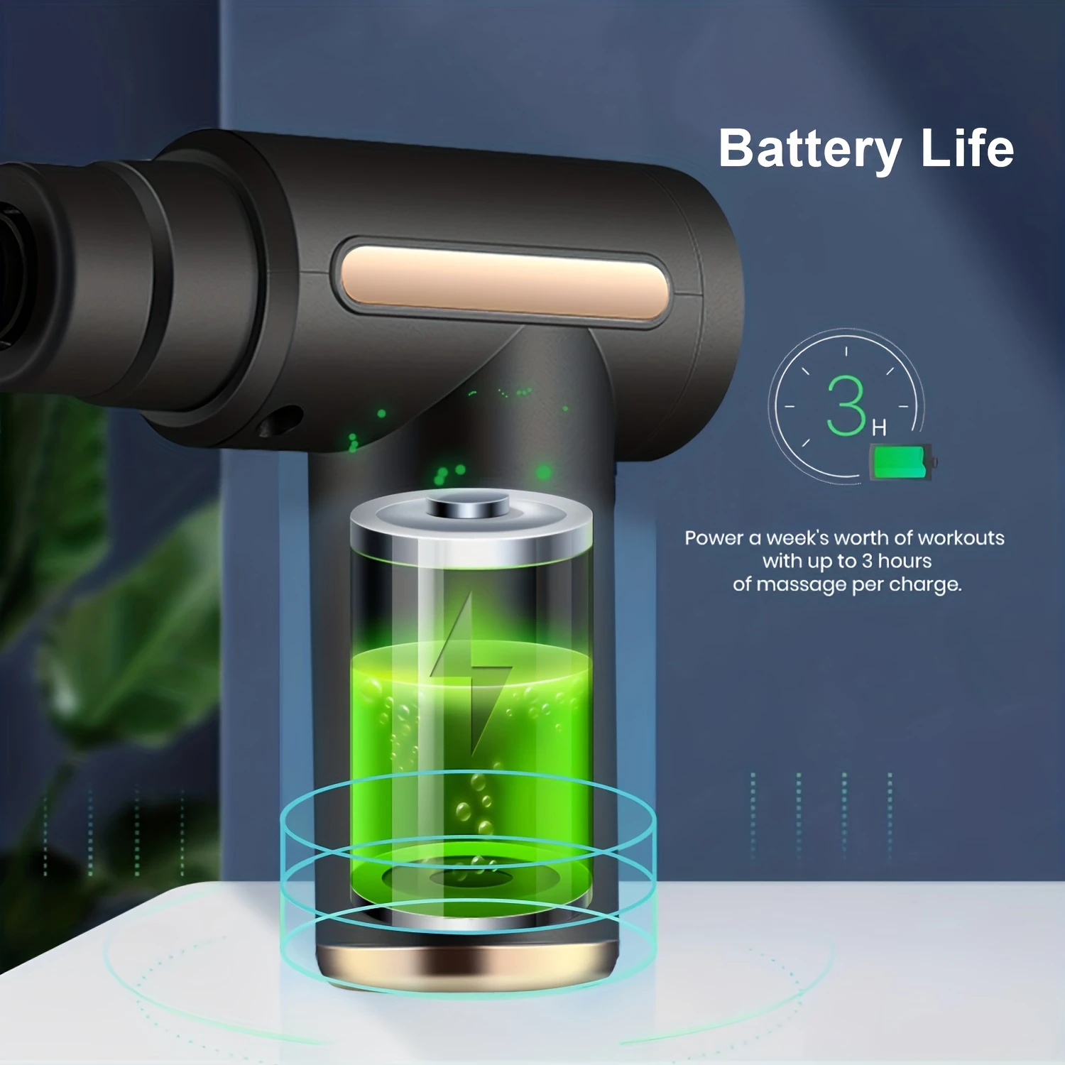 6-Speed Rechargeable Massage Gun for Deep Tissue Relief-Ultra-Quiet & Portable, Perfect for Athlete Recovery