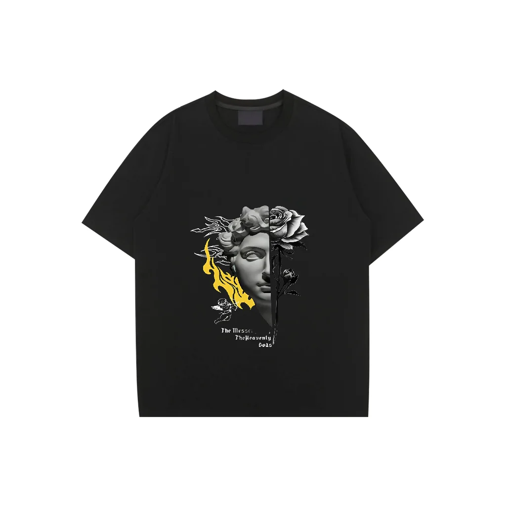 

Plus Figure Size T-Shirt Oversized Loose Vintage Hip Hop Rap Style Tshirt Short Sleeve T Shirt Streetwear