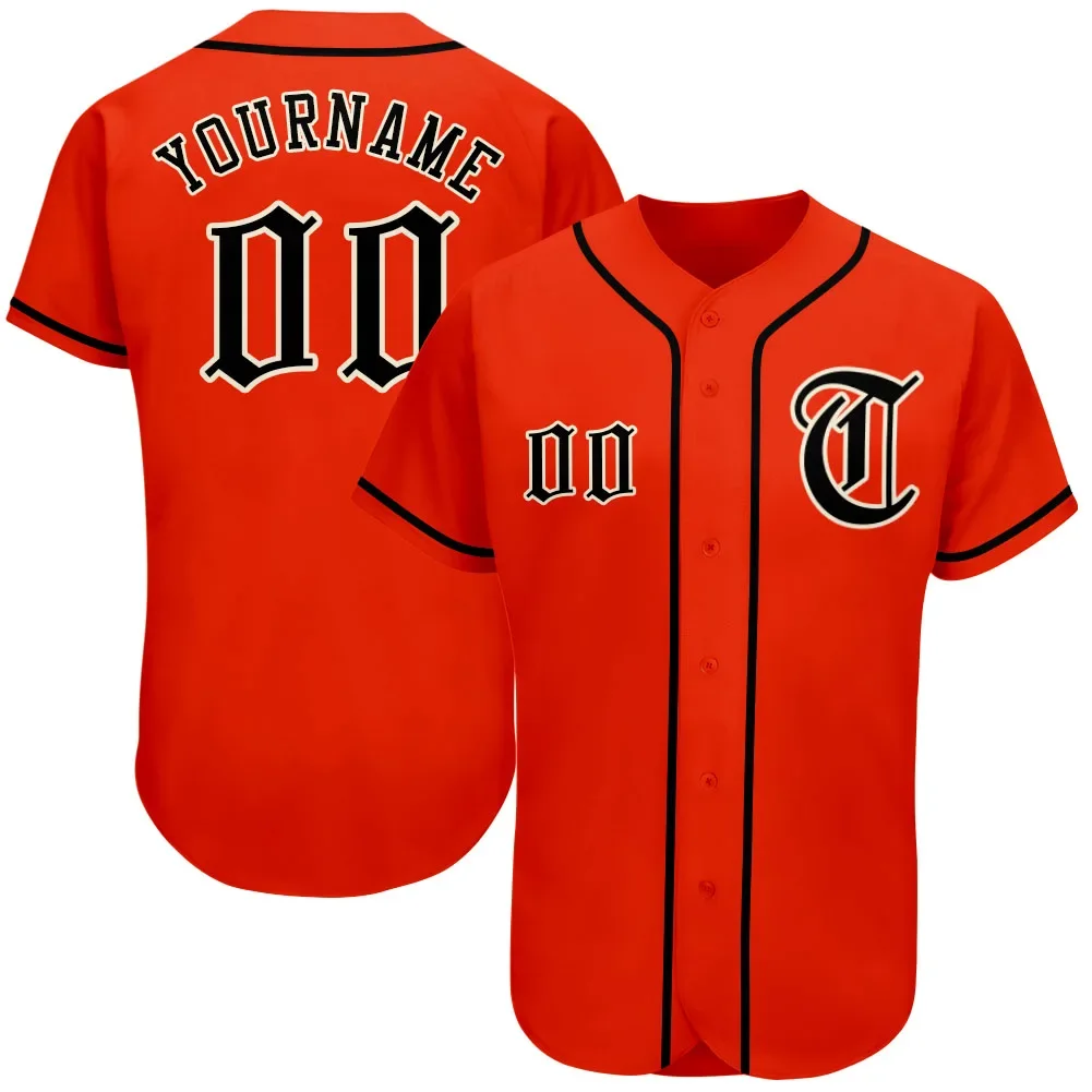 Baseball Jersey Personalized Print Team Name Numbers Button-down Tee Shirts for Men Kids Outdoors Birthday Gift