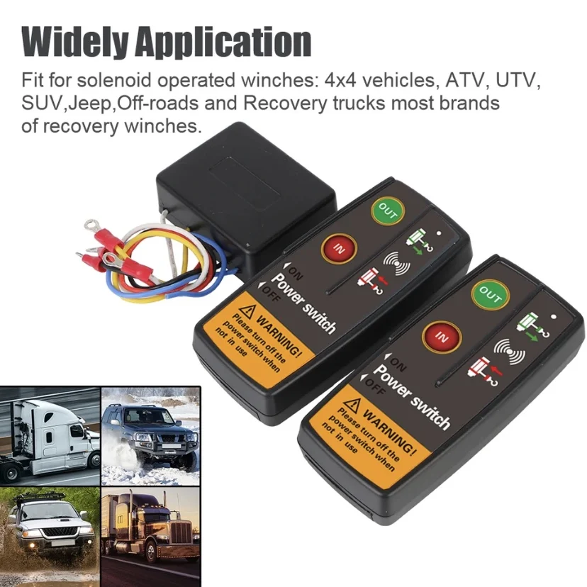 Electric Winch Switch Controller wireless remote control,wireless remote controller,winch remote control,winch switch controller 12V 24V Wireless Remote Control Accessories for Jeep Off Road 4x4 ATV Trailer Boat Universal
