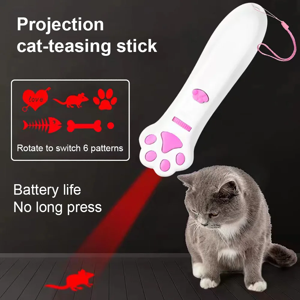 

Laser Cat Teaser Stick Plastic Interactive Projection Toys Multiple Patterns Infrared Indoor Pet Supplies Cat Accessories New