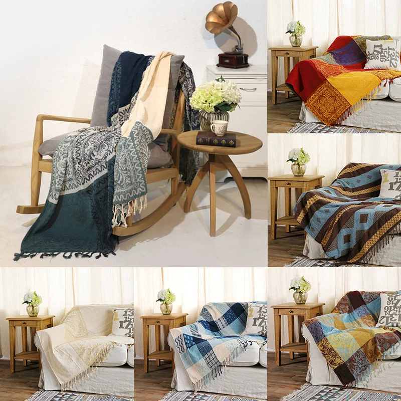 

Всесезонное теплое одеяло из старинной нитки, одеяло с воздушным кондиционированием, высококачественное покрывало для дивана, декоративное одеяло для дивана, жаккардовое одеяло