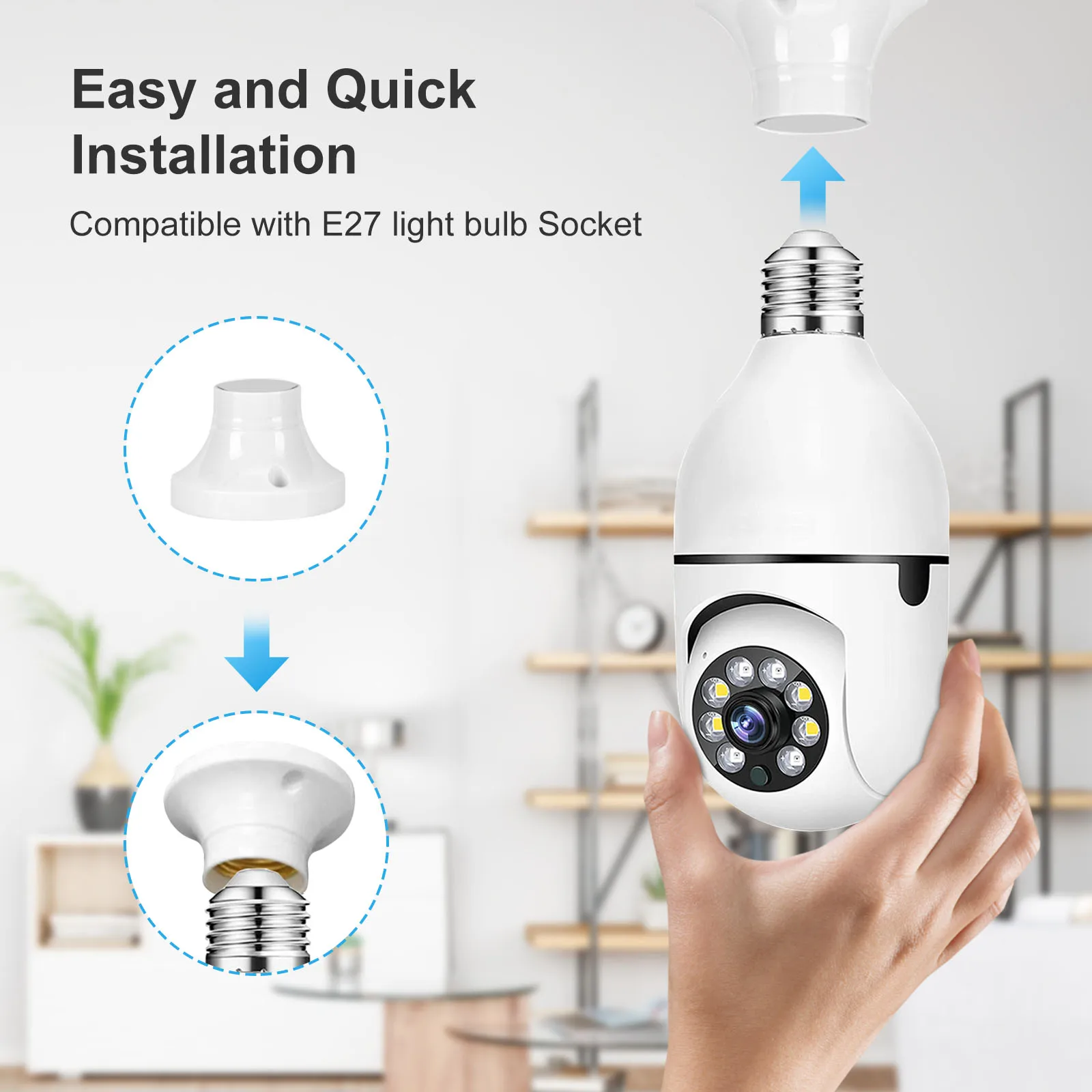 E27 Bulb Wifi Surveillance Camera Wireless Night Vision HD Automatic Human Tracking Security Baby Monitor Zoom Full Color Video 3 E27 Bulb Wifi Surveillance Camera Wireless Night Vision HD Automatic Human Tracking Security Baby Monitor Zoom Full Color Video 3