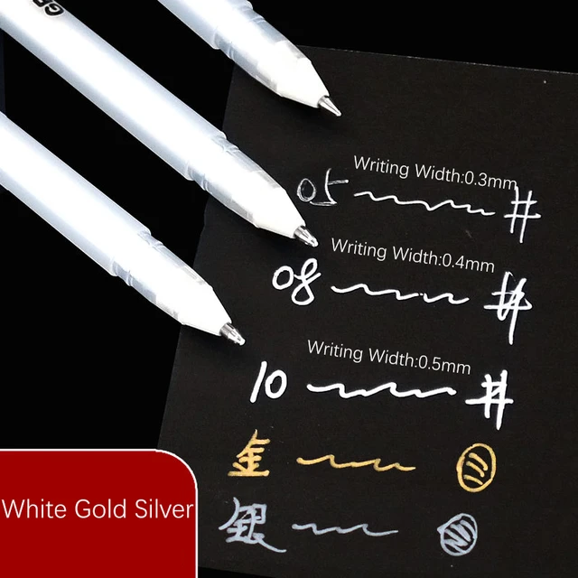 Sakura Gelly Roll Gel Pen White Color 0.5mm 0.8mm 1.0mm High Light Marke  Pen Black Cardboard Art Painting Pen White Line Pens - AliExpress