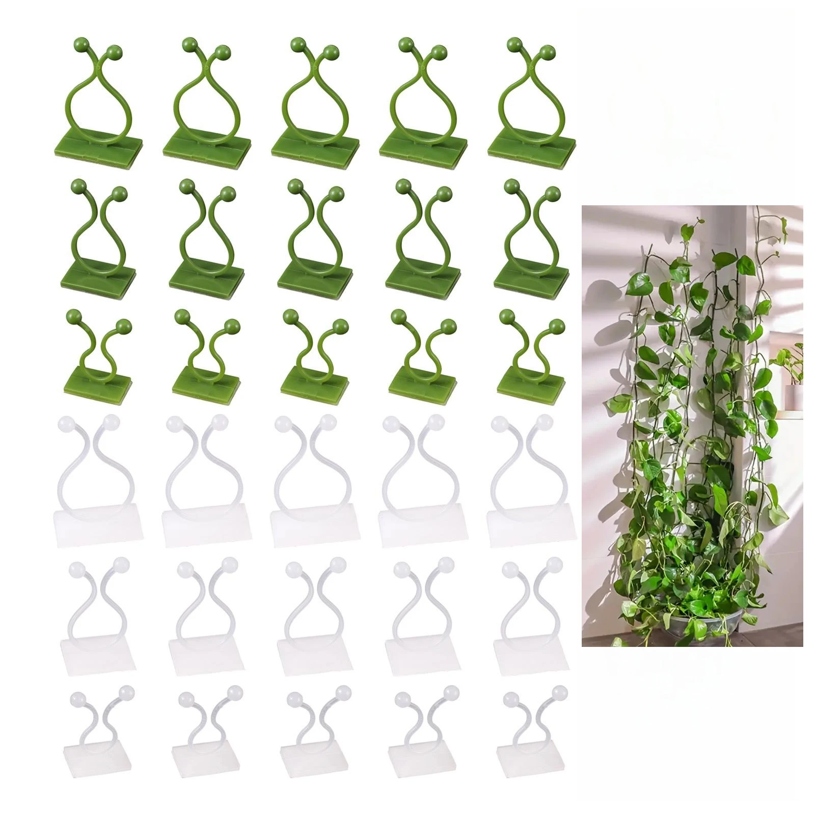Self-Adhesive Plant Climbing Fixture Clips - Invisible Vine Buckle Hooks (10/20PCS)